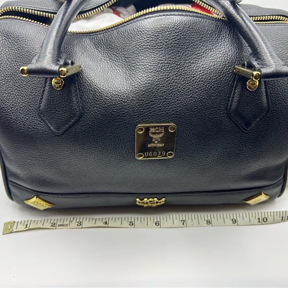 MCM Black Leather Duffel with Gold Details - Picture 16 of 16